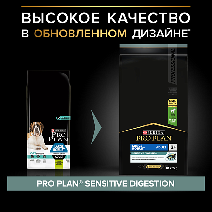 Сухой корм Pro Plan Large Robust для взрослых собак крупных пород, с ягненком 18 кг